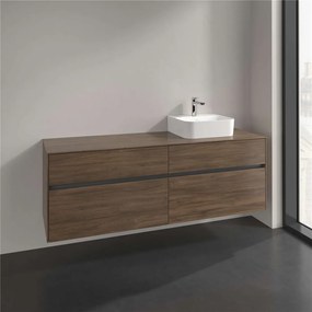 VILLEROY &amp; BOCH Collaro závesná skrinka pod umývadlo na dosku (umývadlo vpravo), 4 zásuvky, 1600 x 500 x 548 mm, Arizona Oak, C10600VH