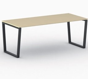Kancelársky stôl PRIMO IMPRESS, čierna podnož, 2000 x 900 mm, breza