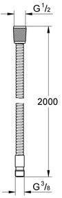 GROHE - Kovová sprchová hadica 2000 mm, chróm 28158001