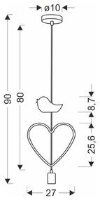 Bielo-ružové detské svietidlo s kovovým tienidlom Single - Candellux Lighting