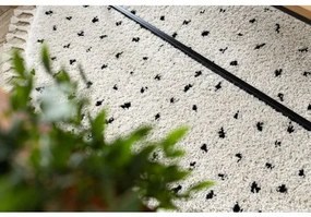Okrúhly koberec BERBER SYLA B752, krémová bodky - strapce, Maroko, Shaggy Veľkosť: kruh 120 cm