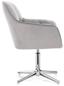 LuxuryForm DESIGN Kreslo AMALFI VELUR na striebornom kríži - svetlo šedé