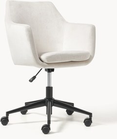 Zamatová stolička k pracovnému stolu Nora, výškovo nastaviteľná