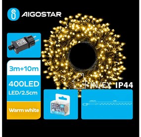Aigostar B.V. Aigostar - LED Vonkajšia vianočná reťaz 400xLED/8 funkcií 13m IP44 teplá biela B103031OC