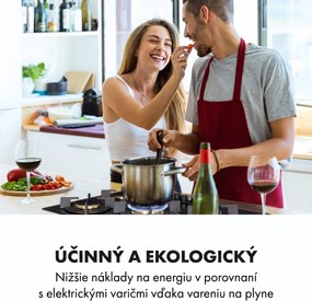 Klarstein Goldflame 5 plynová varná doska 5 horákov mosadzné horáky čierna sklokeramika