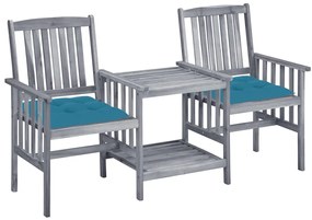 Záhradné stoličky s čajovým stolíkom a vankúšmi akáciový masív