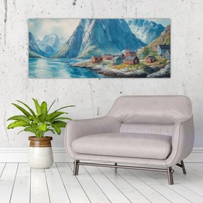 Obraz - Nórska dedinka (120x50 cm)