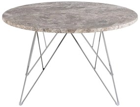 Sivý mramorový okrúhly konferenčný stolík ø 80 cm Prunus – Actona