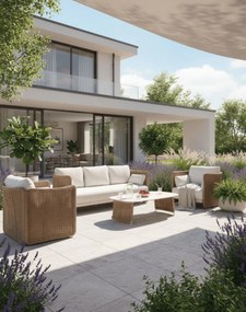 Oddychová zostava Corsica pre 5 osôb: pohovka, 2 kreslá a konferenčný stolík