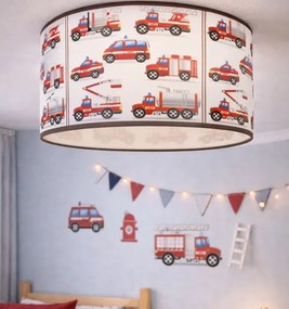 Detské stropné svietidlo KIDS ROOM 1xE27/60W/230V pr. 40 cm hasiči