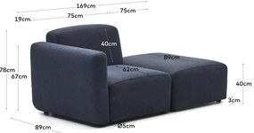 Tmavomodrá leňoška Neom – Kave Home