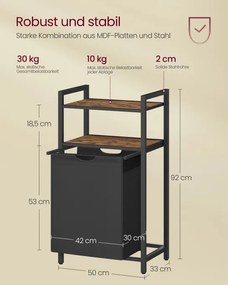 Kôš na bielizeň s 2 policami BLH212B01