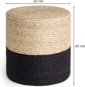 Hanse Home Sedací vak JUTTA POUF 106237 Beige/Black - 40x40 cm