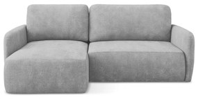 Svetlosivá ženilková rozkladacia/s úložným priestorom rohová pohovka (ľavý roh/s leňoškou) Lilo – Makamii