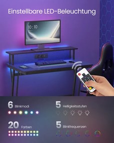 Herný stôl s LED osvetlením LWD191B02