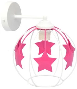 Detská nástenná lampa STARS 1xE27/15W/230V ružová/biela