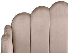 Zamatová posteľ 160 x 200 cm sivobéžová AMBILLOU Beliani