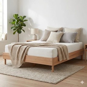 Dvojlôžková posteľ z dubového dreva bez čela bez roštu 160x200 cm v prírodnej farbe Forrest – Vipack