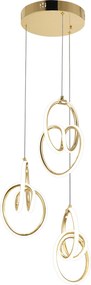 Toolight Toolight, LED závesné svietidlo G082-3CPR, zlatá, OSW-09741