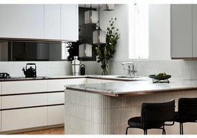 Závesné svietidlo Riffle Square, 4x grafitové sklenené tienidlo, b, o