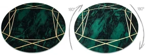 Koberec EMERALD exkluzívny 1022 kruh - glamour, marmur, geometrický zelený/zlatý