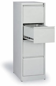 Kovová kartotéka A4, 4 zásuvky, demontovaná, sivá / sivá