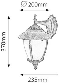 Rabalux MADRID vonkajší nástenný lampáš 8476