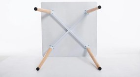 Jedálenský stôl drevený Bent, nohy natura - v75 x 80 x 80 cm - Biela