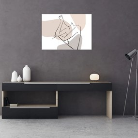 Sklenený obraz - Woman body line art N⁰1 (70x50 cm)