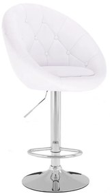 LuxuryForm DESIGN Barová stolička VERA na striebornom tanieri - biela