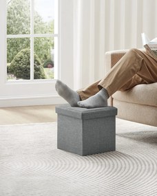 Taburet s úložným priestorom OTTOMAN 30x30 cm, sivý
