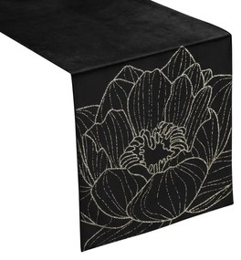 Dekorstudio Elegantný zamatový behúň na stôl BLINK 13 čierny Rozmer behúňa (šírka x dĺžka): 35x140cm