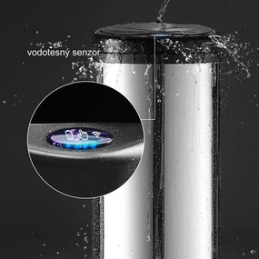 InternetovaZahrada Bezdotykový odpadkový kôš s USB 50 L - strieborný