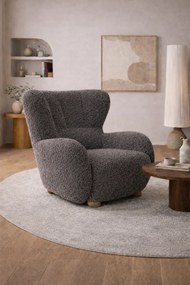 RELAXAČNÉ KRESLO PONCIO ROLF 08 ŠEDOHNEDÁ TMAVÁ