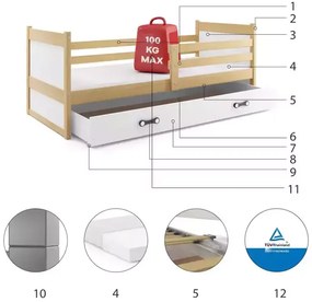 Detská posteľ RICO NATURAL 90x200 cm