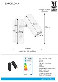 Markslöjd 107345 - Stmievateľné nástenné bodové svietidlo BARCELONA 1xGU10/12W/230