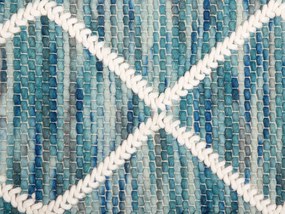 Vlnený koberec 140 x 200 cm modrá/biela BELENLI Beliani
