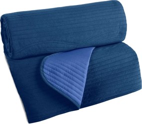 PREHOZ NA POSTEĽ VELVET2 170X210 CM TMAVOMODRÝ