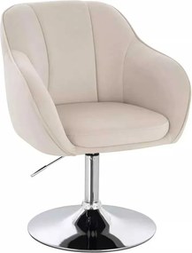 LuxuryForm DESIGN Stolička AVOLA VELUR na striebornom tanieri - krémová