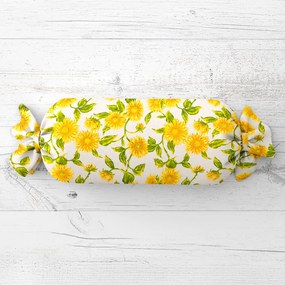 Biante Vankúš valec bonbon Sandra SA-602 Slnečnice na bielom 15x80 cm
