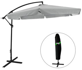 Záhradný slnečník s ochranným obalom BANANA 300 cm sivý