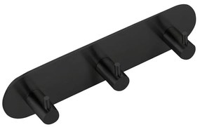 Sapho Sapho, samolepiaci trojitý háčik, okrúhly, čierna matná, 32203B