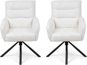 Set - 2 ks Otočná jedálenská stolička AVENBERG TESSA, biela