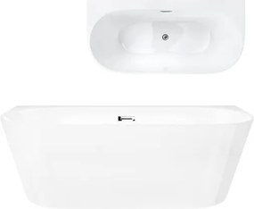 Voľne stojaca nástenná vaňa Corsan Mono 170 x 80, široký okraj, chróm