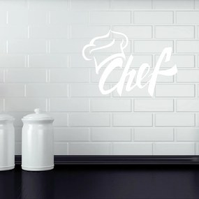 Veselá Stena Samolepka Chef Farba: bílá, Veľkosť: 100 x 69 cm