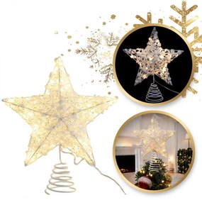LED svetelná hviezda na vianočný stromček WHITE STAR 25 cm, biela