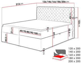 Manželská posteľ 200cm Timbre  (sivá). Vlastná spoľahlivá doprava až k Vám domov. 1123089