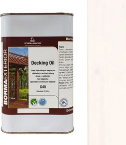 Olej na drevo v exteriéri Borma Wachs Decking Oil, Biely 1 l