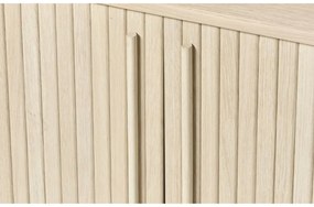 Komoda v dekore duba s posuvnými dverami v prírodnej farbe 140x76x45 cm Meta – Unique Furniture