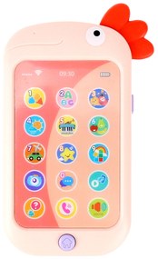 Detský telefón so zvukovými efektmi Aga4Kids MR1392-Pink - kohút ružový